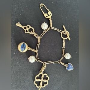 Tory Burch evil eye pearl charm bracelet